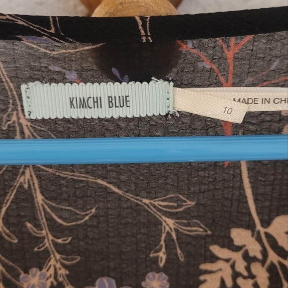 Kimchi Blue Black Floral Mini Dress Womens 10 - Picture 7 of 8